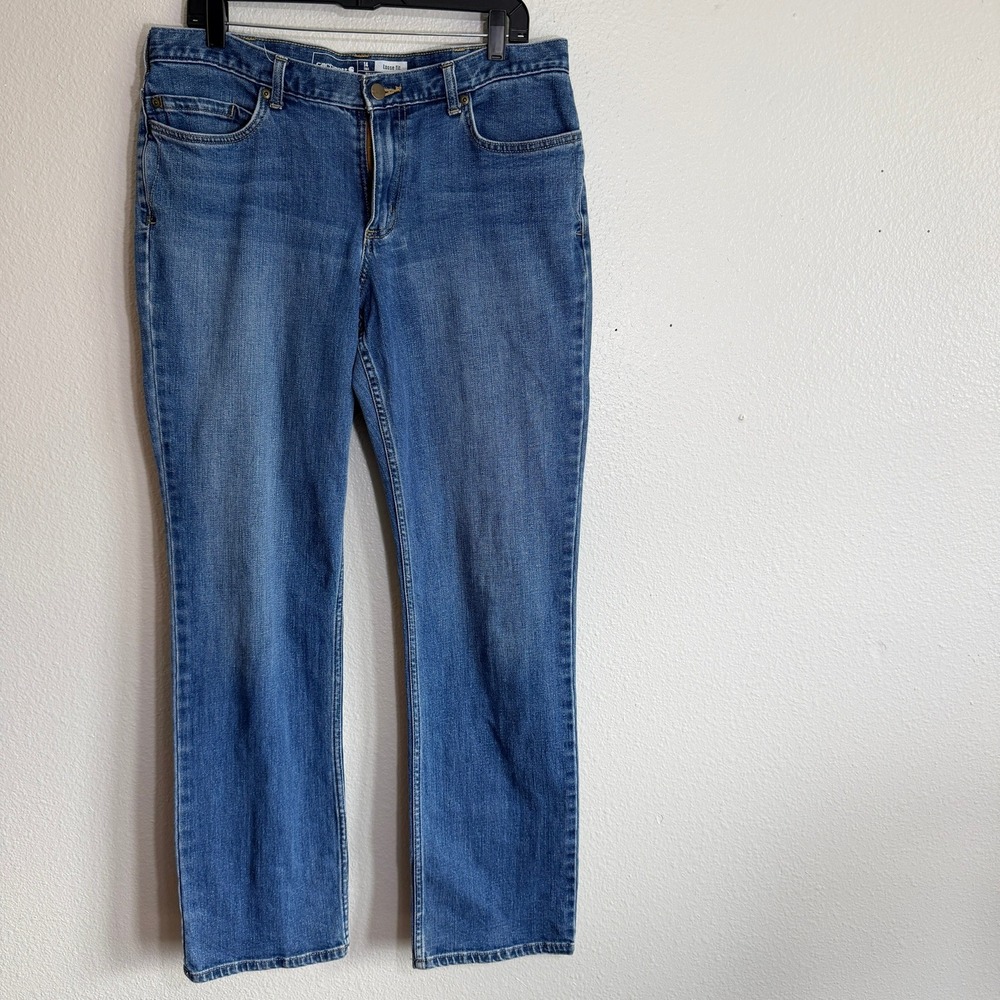 Carhartt Loose Fit Straight Leg Jeans Blue Medium Wash Womens 14 Tall 102731